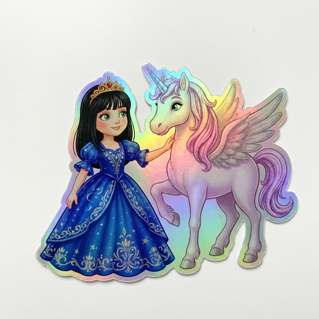 Reagan Unicorn Holographic Sticker (3.71” x 3”) for Kids