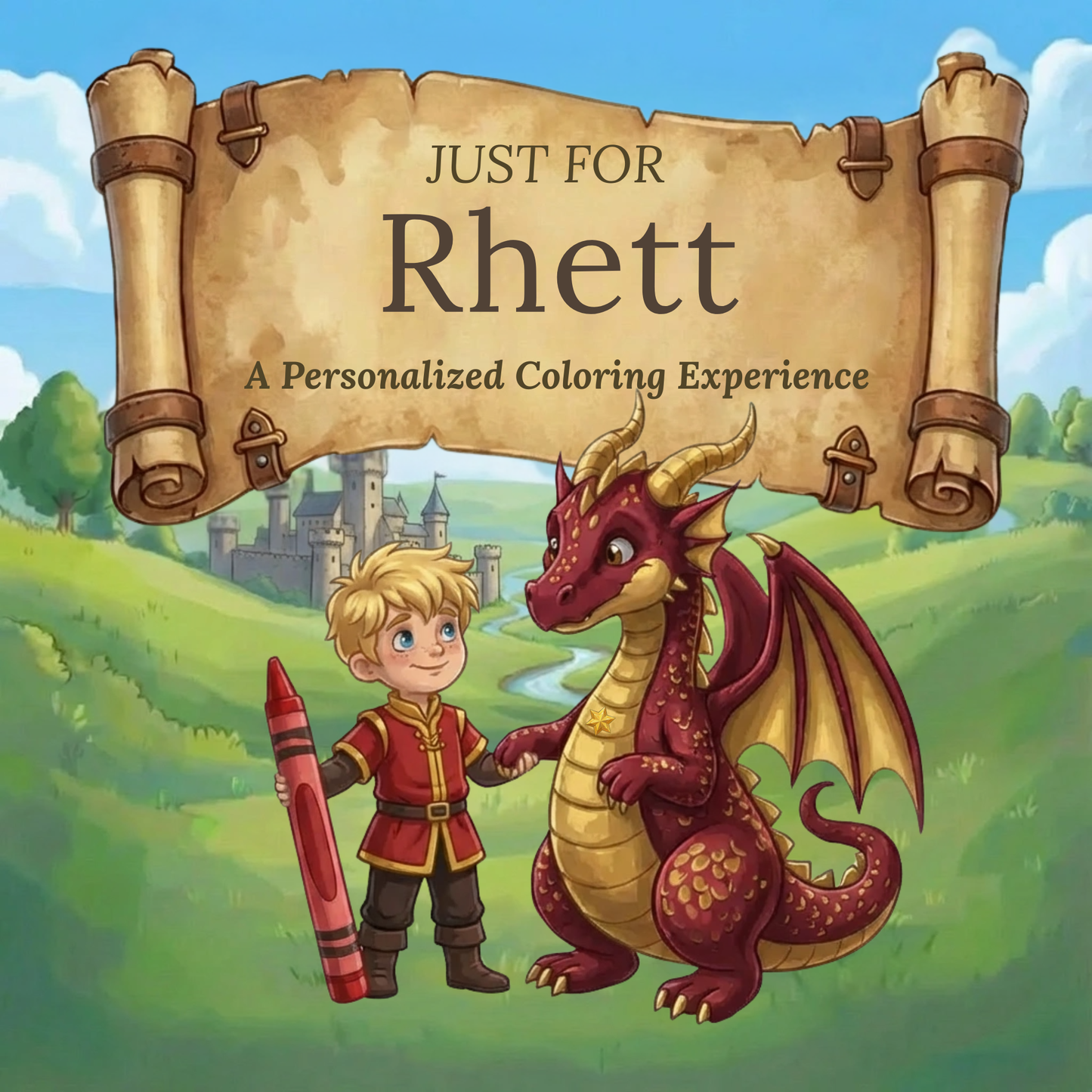 Rhett Personalized Coloring Book | Ages 4-8 | L.K. Bunting