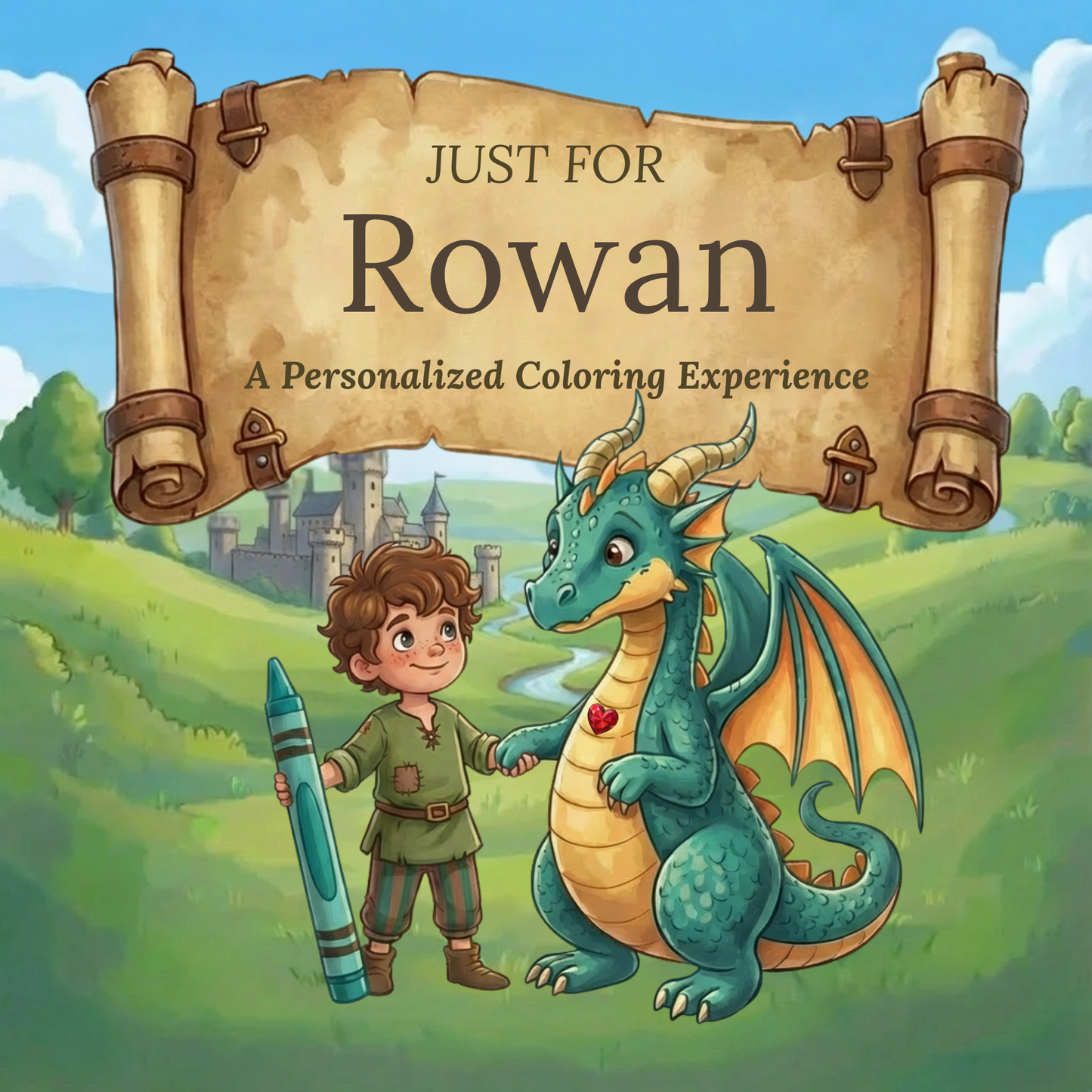 Rowan Personalized Coloring Book | Ages 4-8 | L.K. Bunting