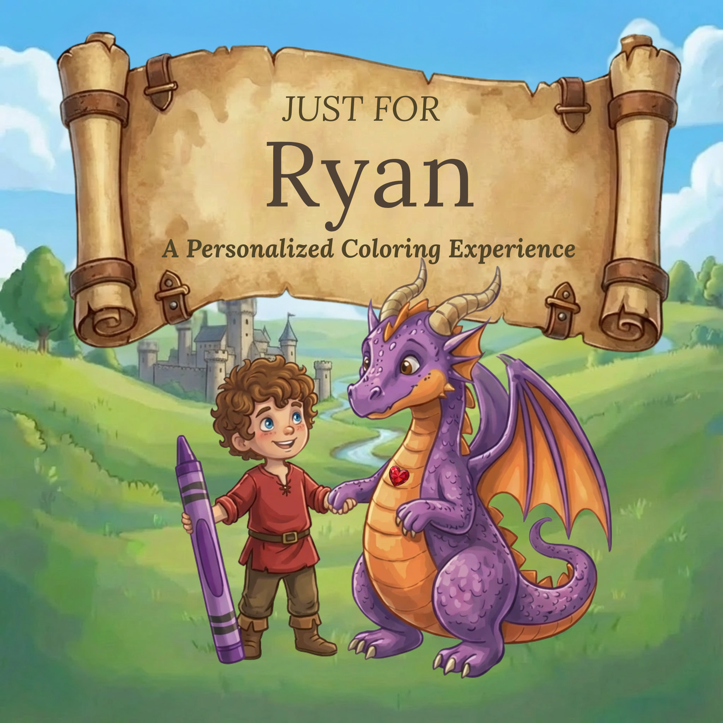 Ryan Personalized Coloring Book | Ages 4-8 | L.K. Bunting