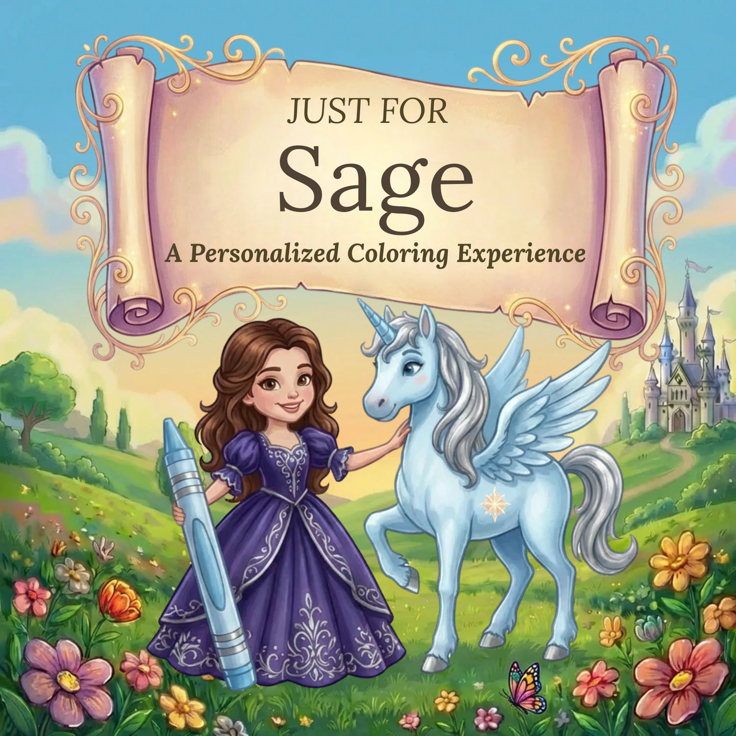 Sage Personalized Coloring Book | Ages 4-8 | L.K. Bunting