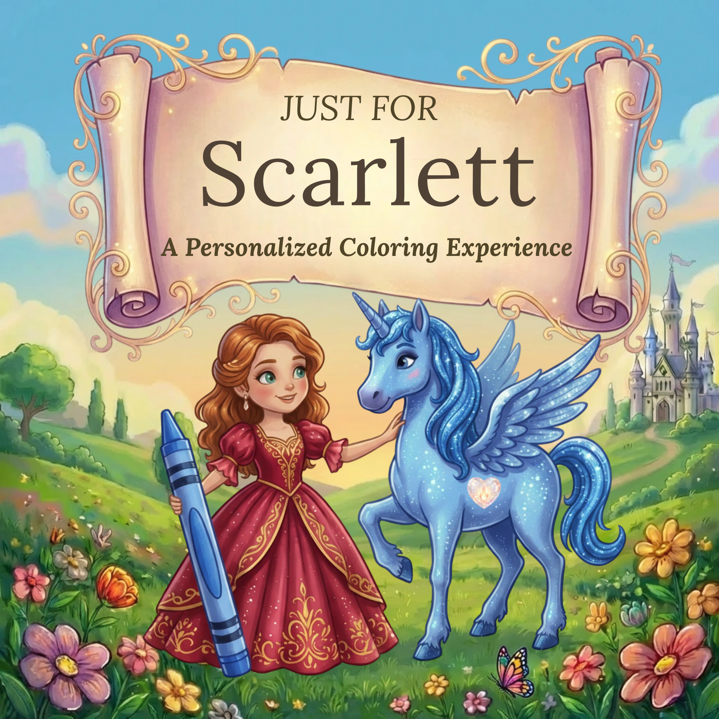 Scarlett Personalized Coloring Book | Ages 4-8 | L.K. Bunting