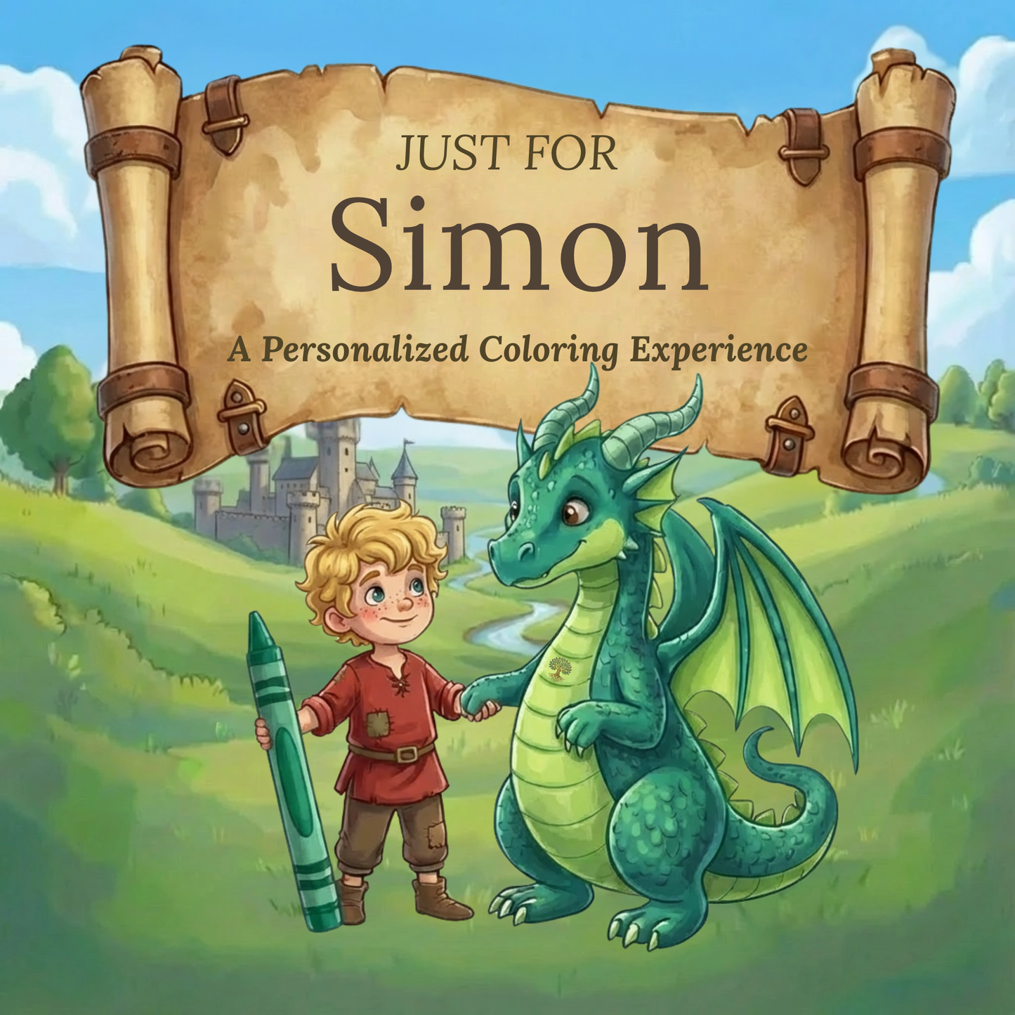 Simon Personalized Coloring Book | Ages 4-8 | L.K. Bunting