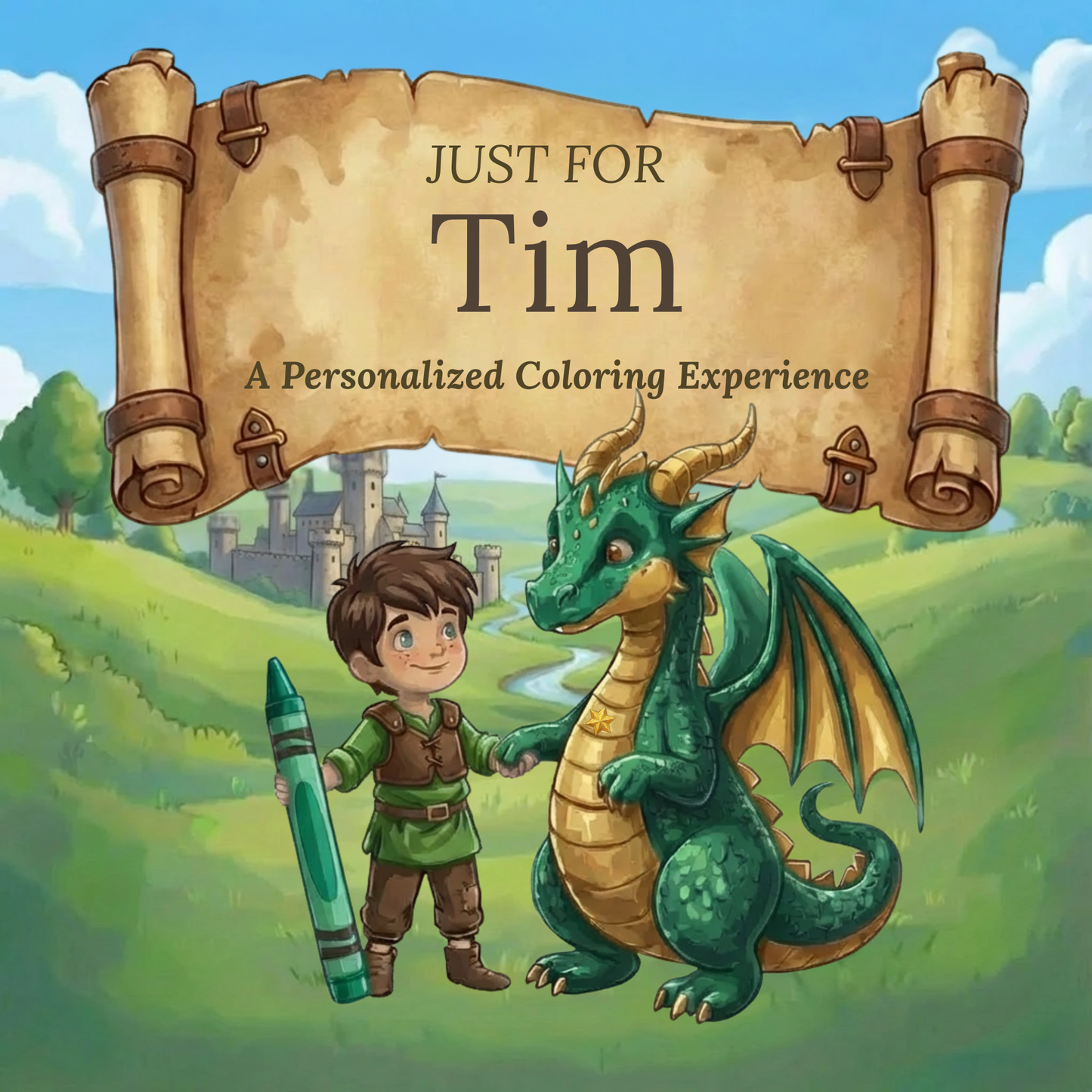 Tim Personalized Coloring Book | Ages 4-8 | L.K. Bunting
