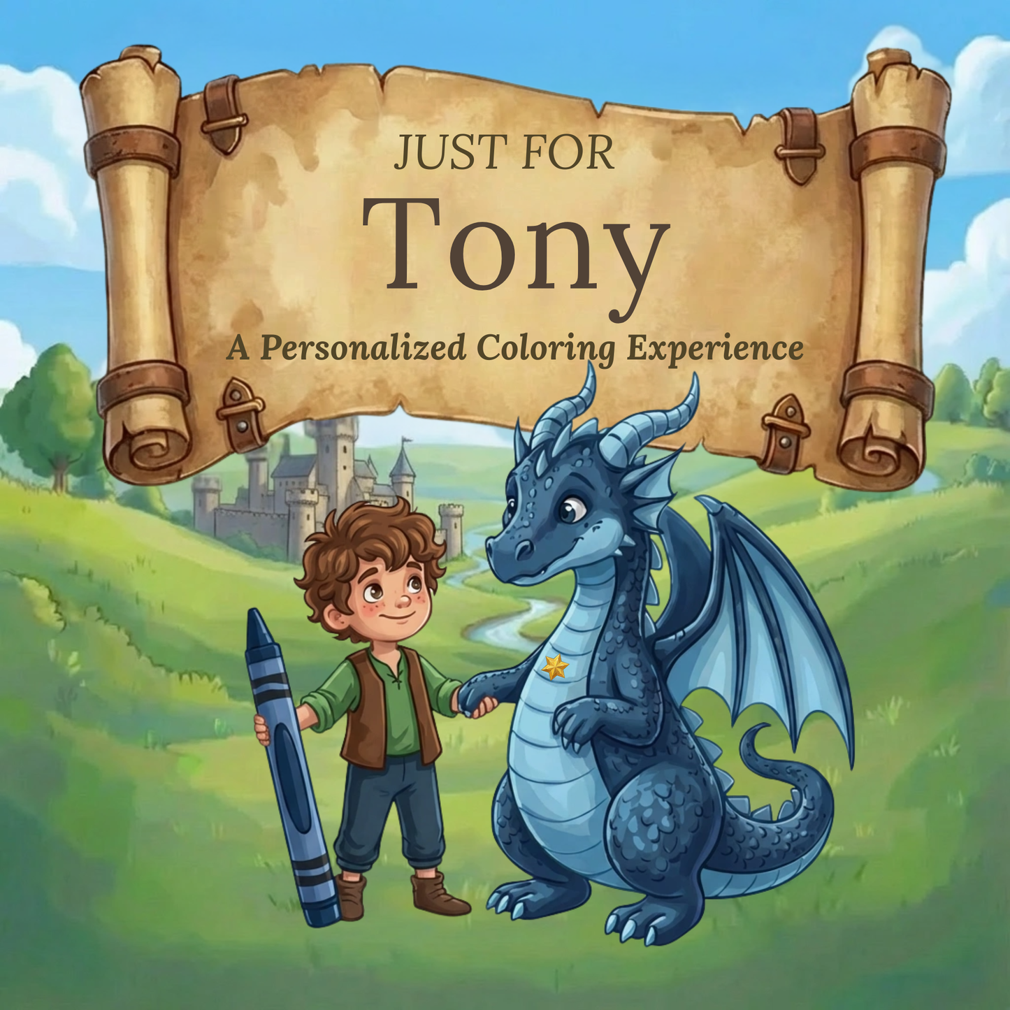 Tony Personalized Coloring Book | Ages 4-8 | L.K. Bunting