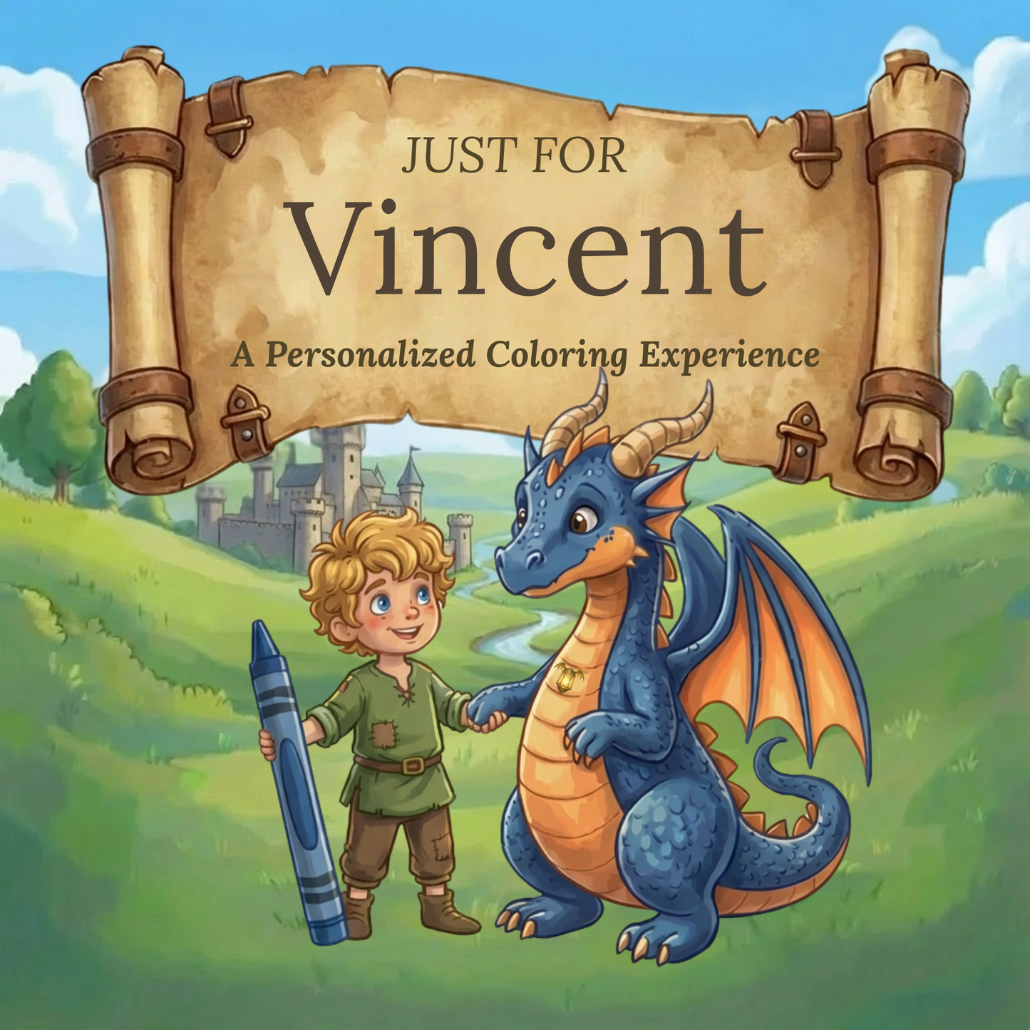 Vincent Personalized Coloring Book | Ages 4-8 | L.K. Bunting