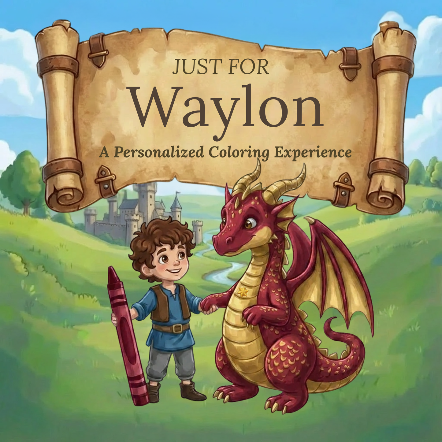 Waylon Personalized Coloring Book | Ages 4-8 | L.K. Bunting