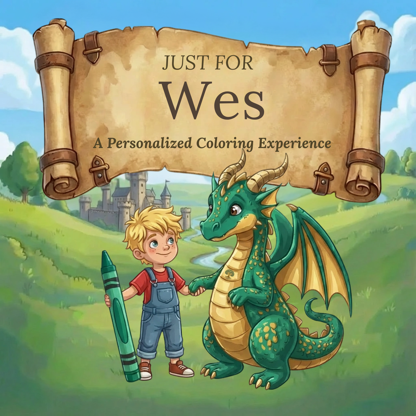 Wes Personalized Coloring Book | Ages 4-8 | L.K. Bunting