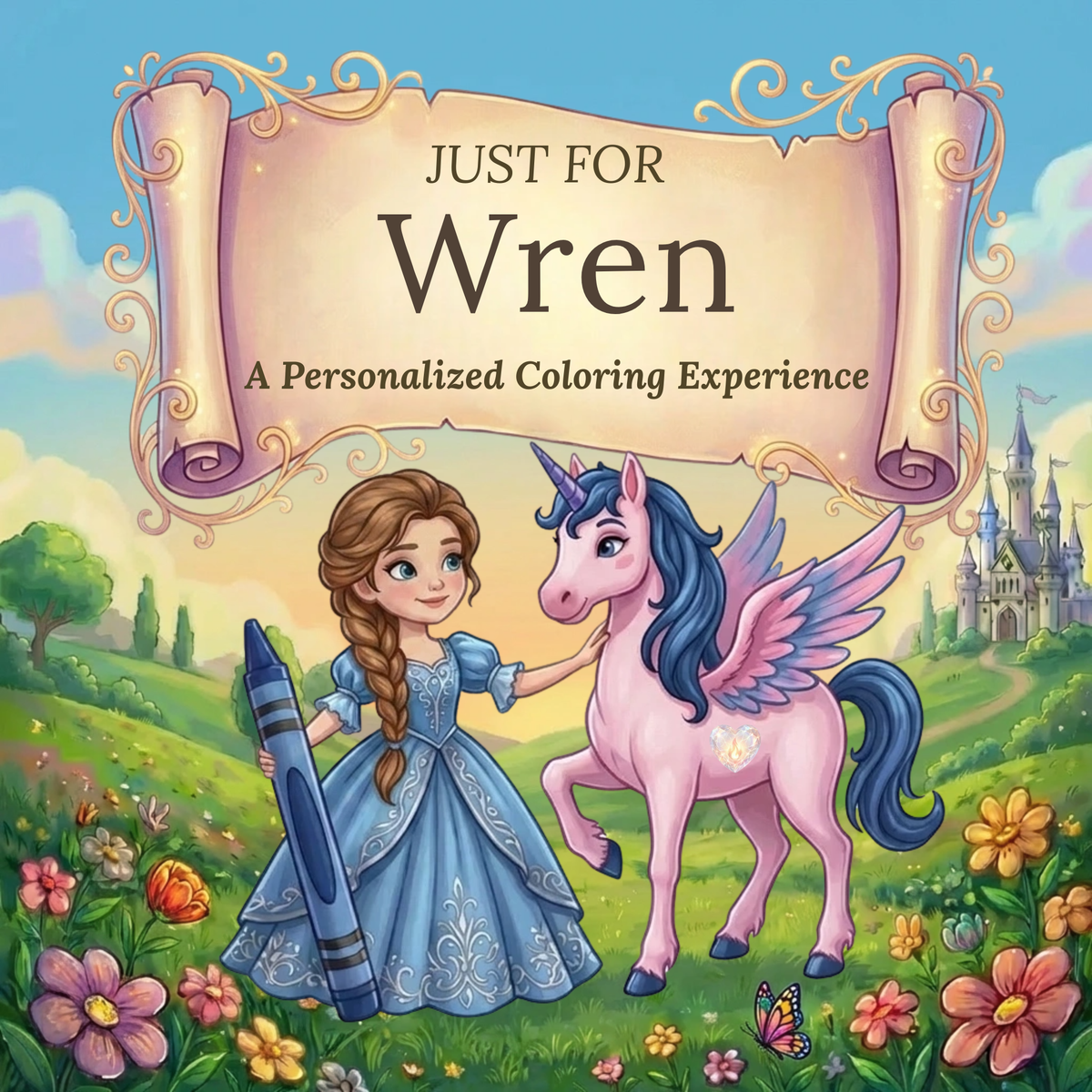 Wren Personalized Coloring Book | Ages 4-8 | L.K. Bunting