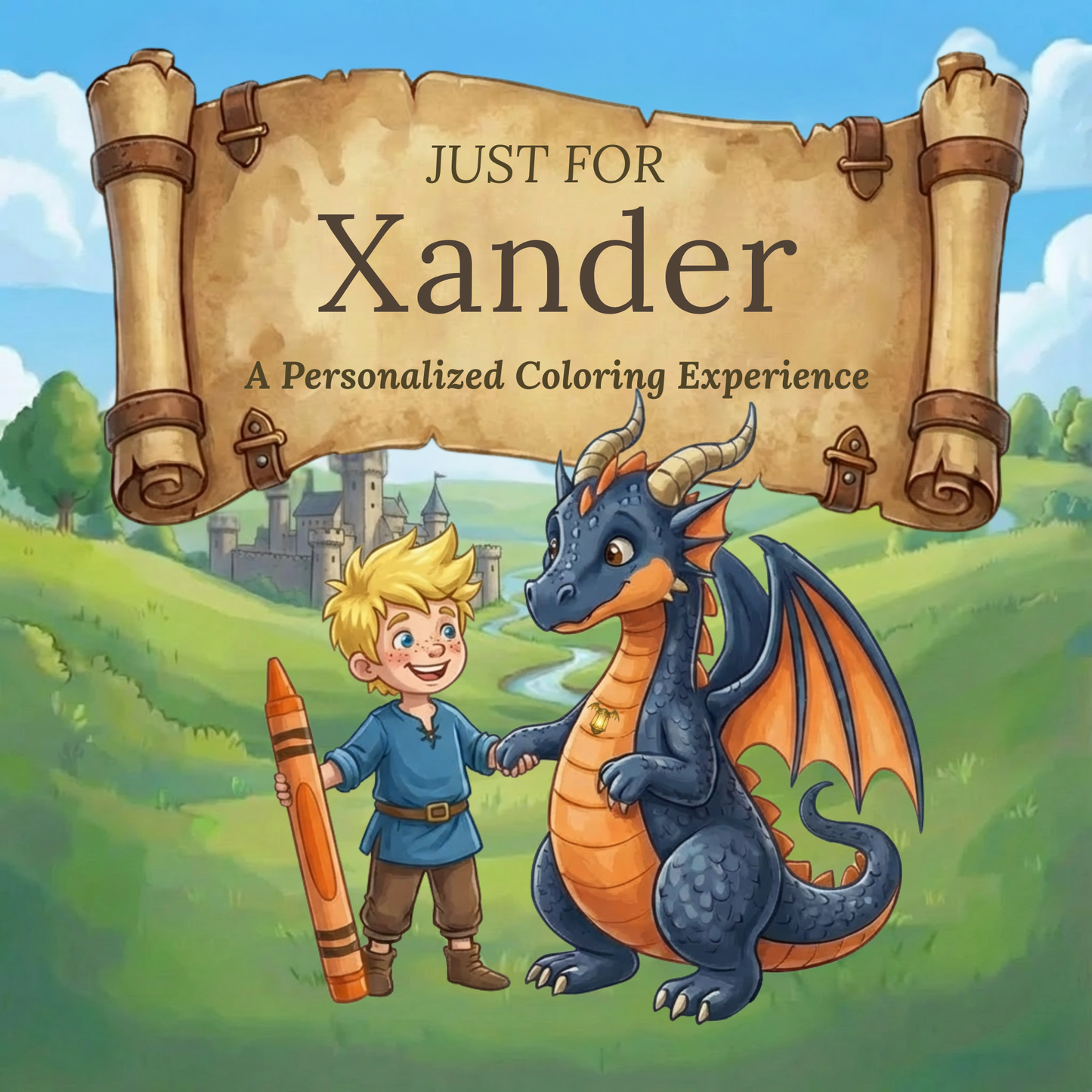 Xander Personalized Coloring Book | Ages 4-8 | L.K. Bunting