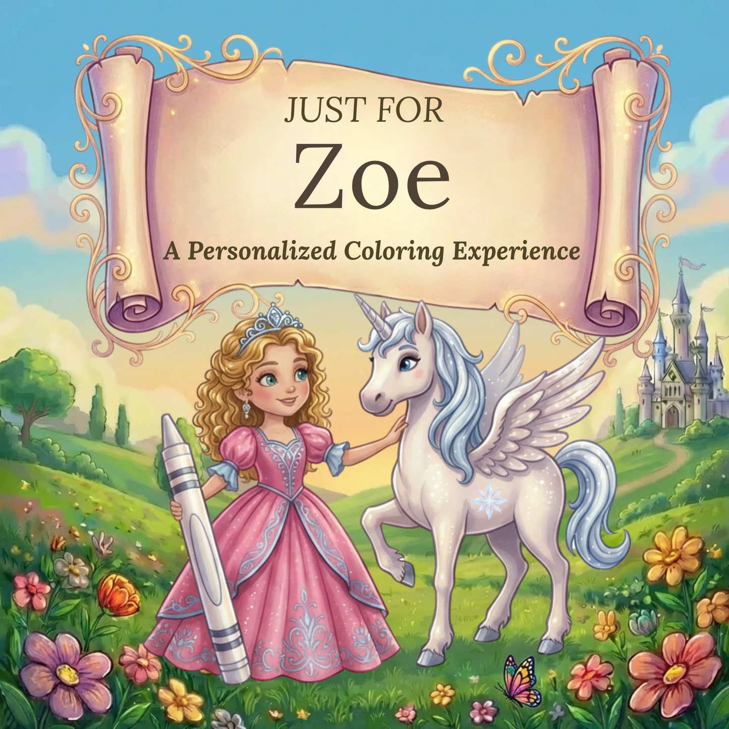 Zoe Personalized Coloring Book | Ages 4-8 | L.K. Bunting