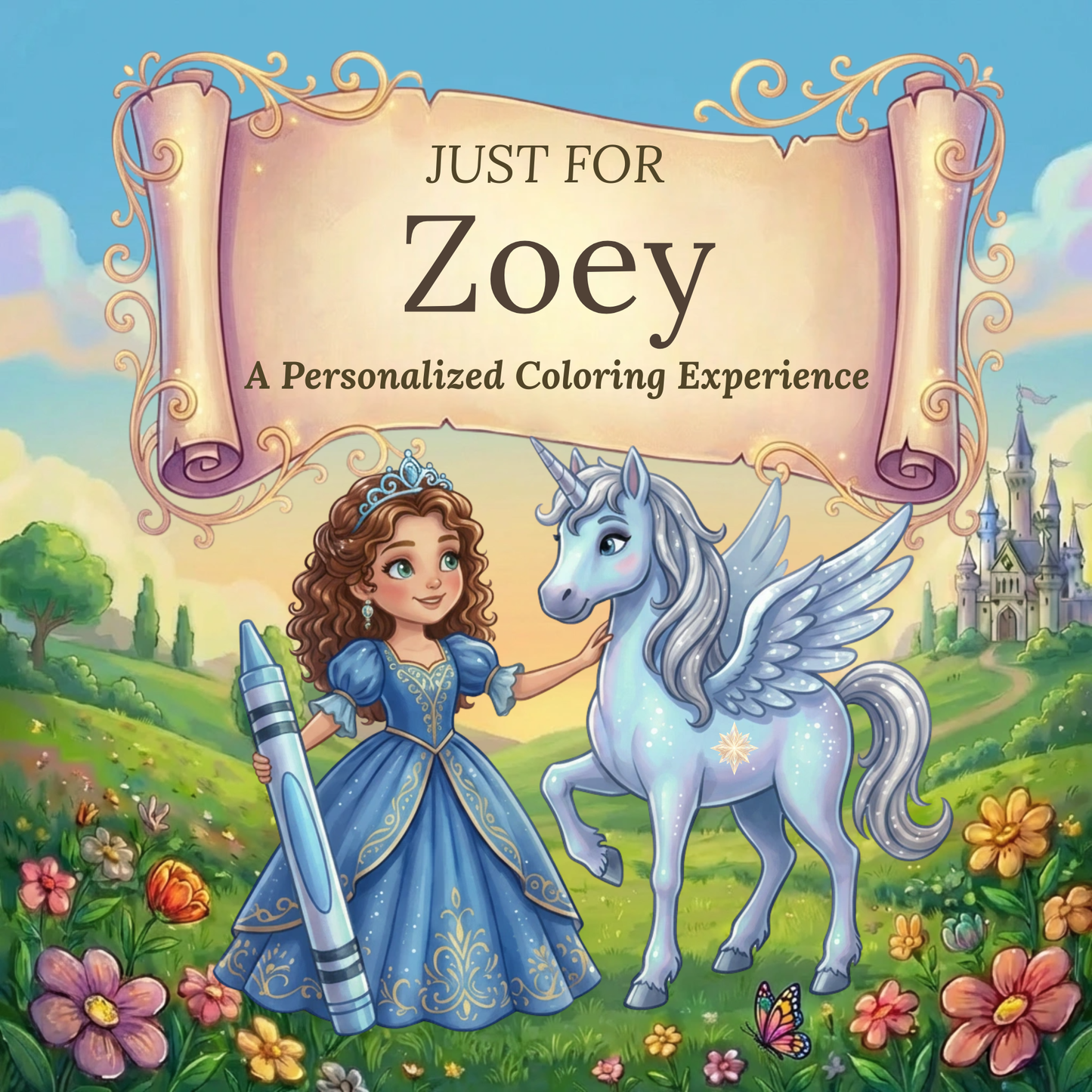 Zoey Personalized Coloring Book | Ages 4-8 | L.K. Bunting