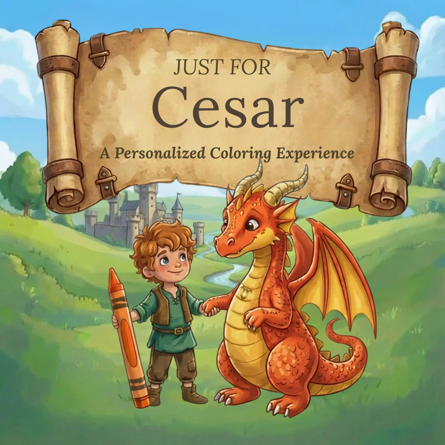 Cesar Personalized Coloring Book | Ages 4-8 | L.K. Bunting