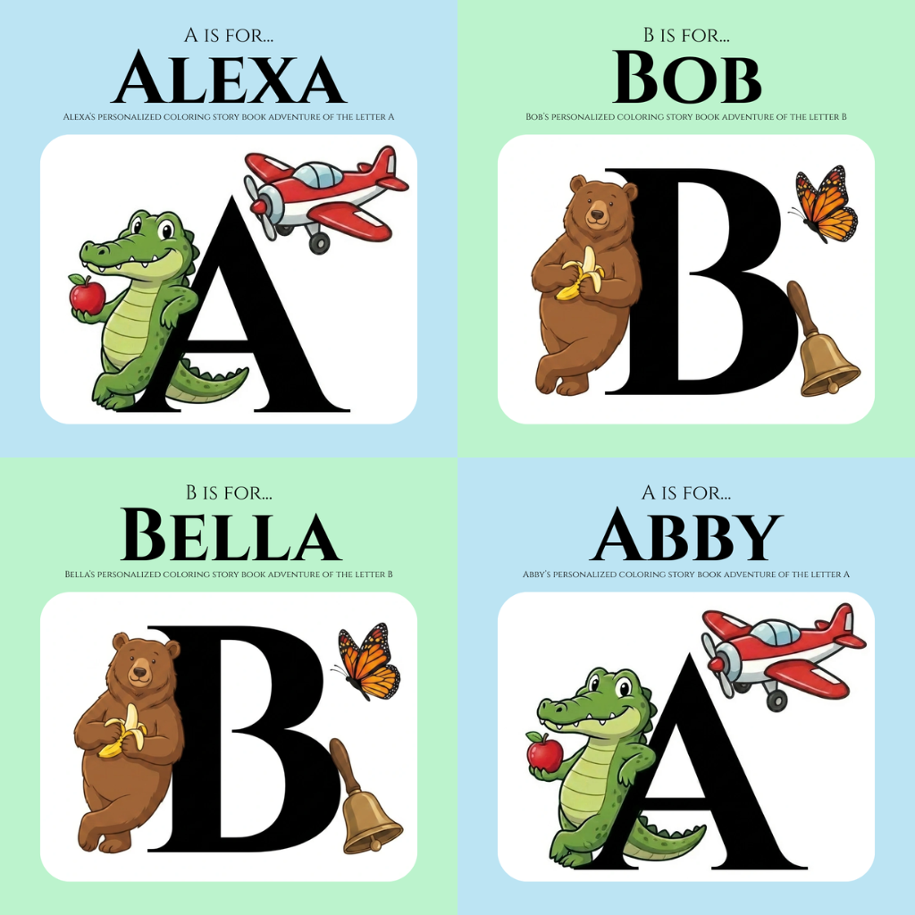 Personalized Alphabet Coloring Books
