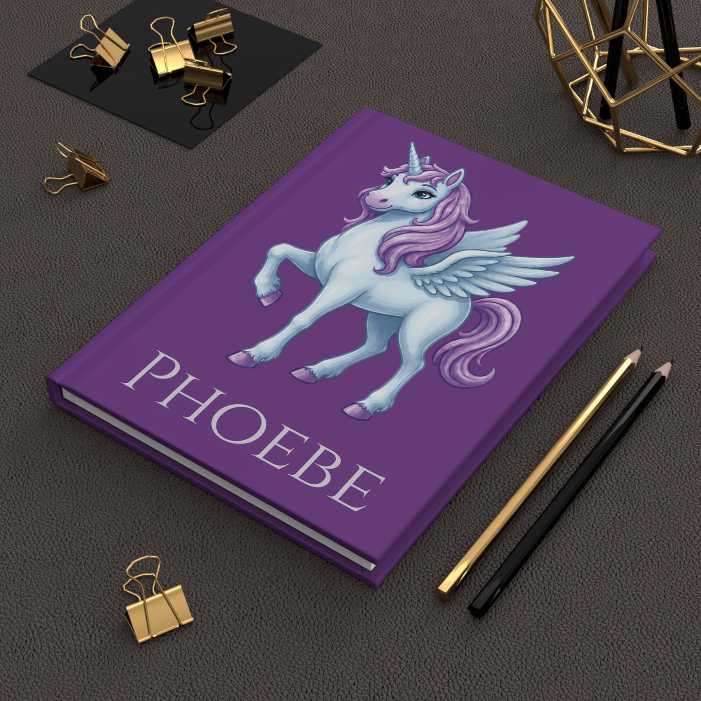 Phoebe Unicorn Journal | Personalized Hardcover Notebook