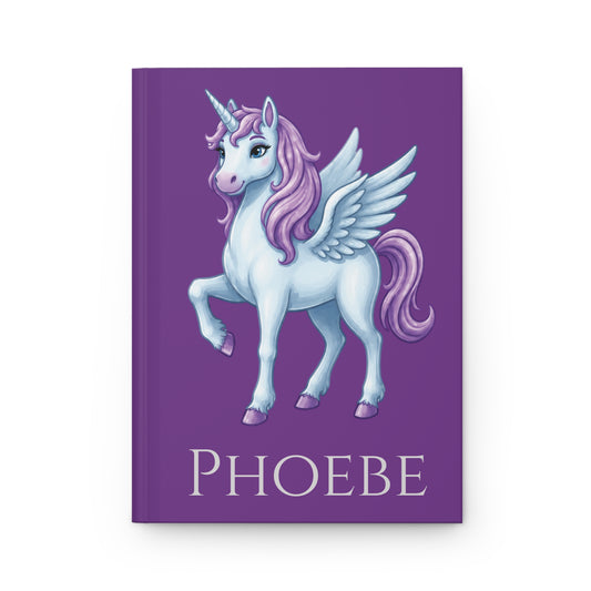 Phoebe Unicorn Journal | Personalized Hardcover Notebook