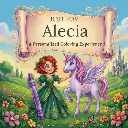 Alecia Personalized Coloring Book | Ages 4-8 | L.K. Bunting