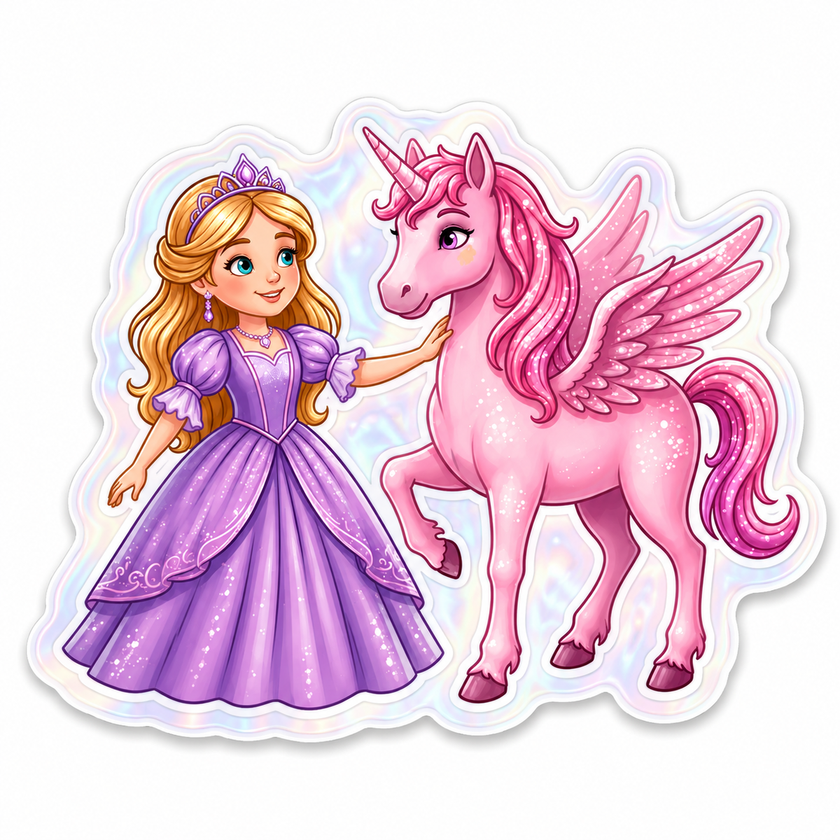 Abigail Unicorn Holographic Sticker (3.71” x 3”) for Kids – L.K. Bunting