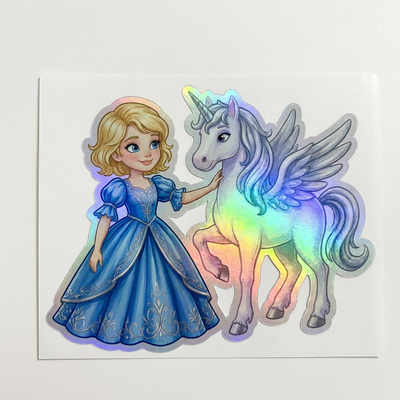 Ada Unicorn Holographic Sticker (3.71” x 3”) for Kids