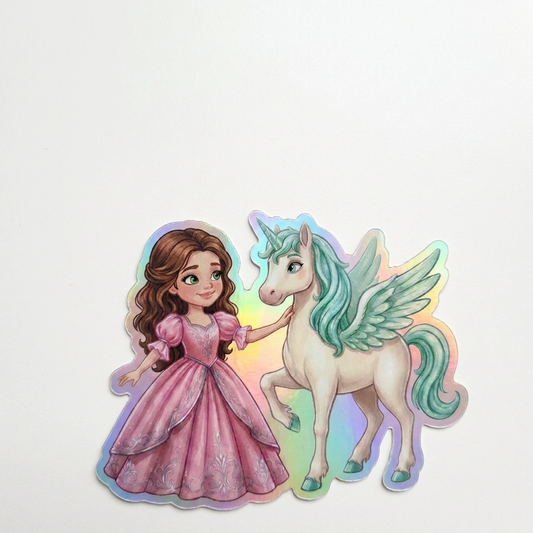 Ailany Unicorn Holographic Sticker (3.71” x 3”) for Kids