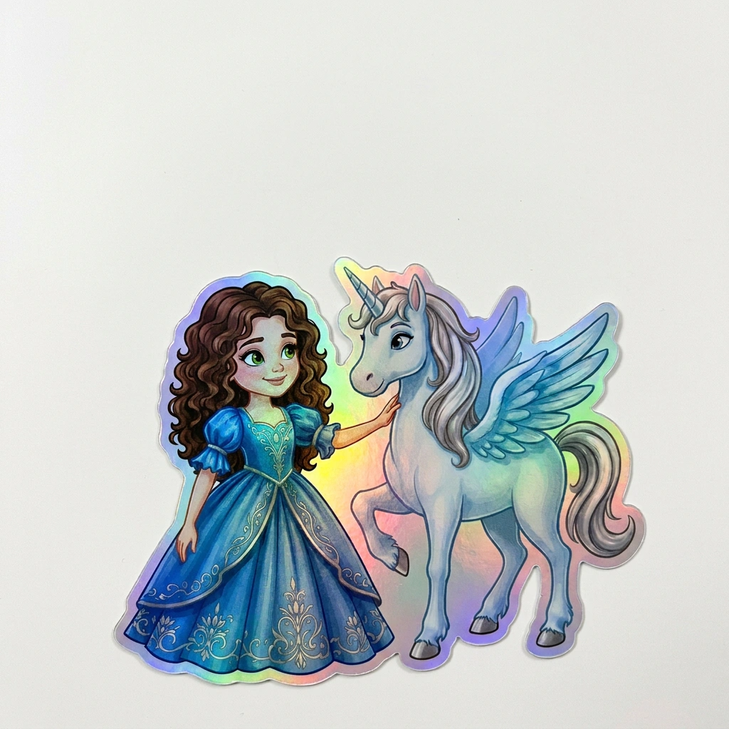 Alaia Unicorn Holographic Sticker (3.71” x 3”) for Kids