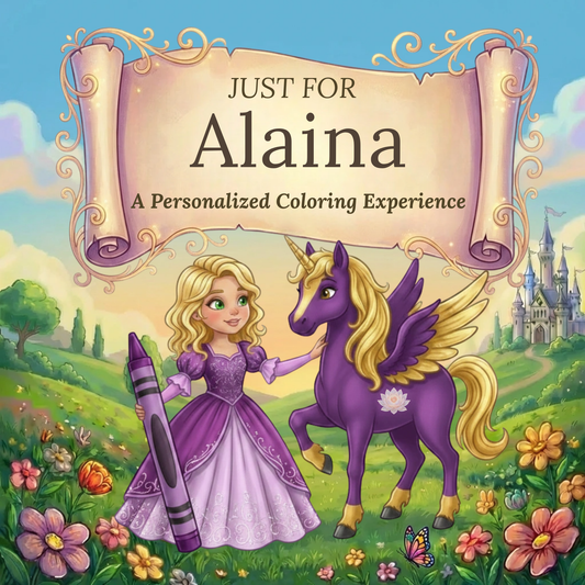 Alaina Personalized Coloring Book | Ages 4-8 | L.K. Bunting