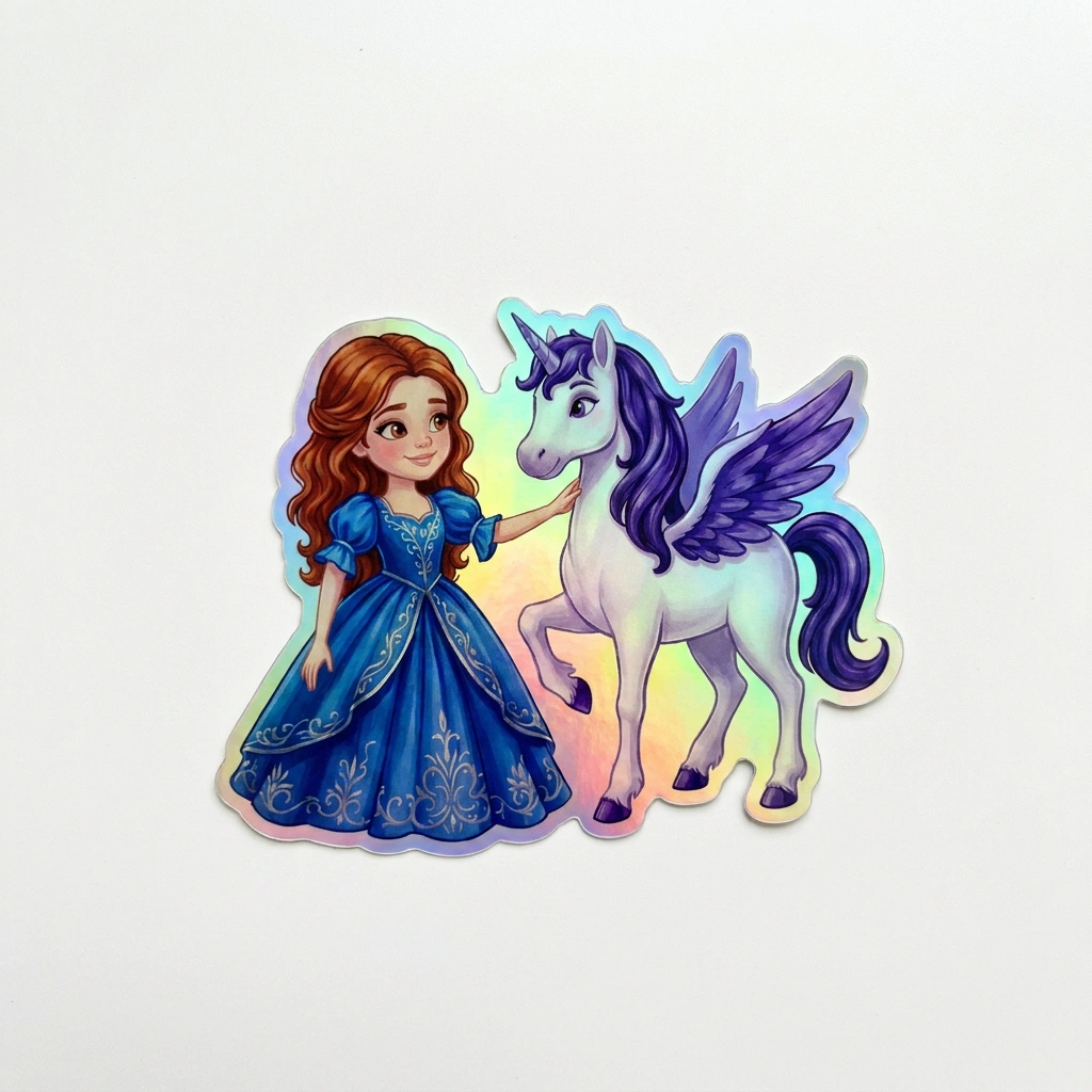 Alani Unicorn Holographic Sticker (3.71” x 3”) for Kids