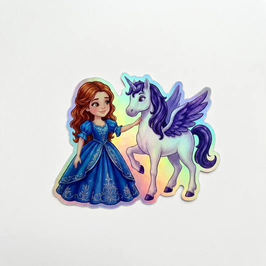 Alani Unicorn Holographic Sticker (3.71” x 3”) for Kids