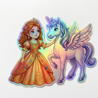 Alexa Unicorn Holographic Sticker (3.71” x 3”) for Kids