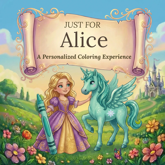 Alice Personalized Coloring Book | Ages 4-8 | L.K. Bunting