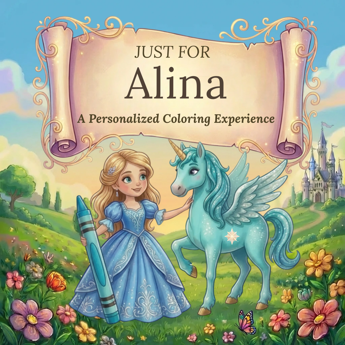 Alina Personalized Coloring Book | Ages 4-8 | L.K. Bunting