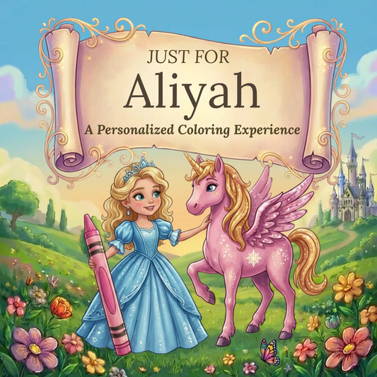 Aliyah Personalized Coloring Book | Ages 4-8 | L.K. Bunting