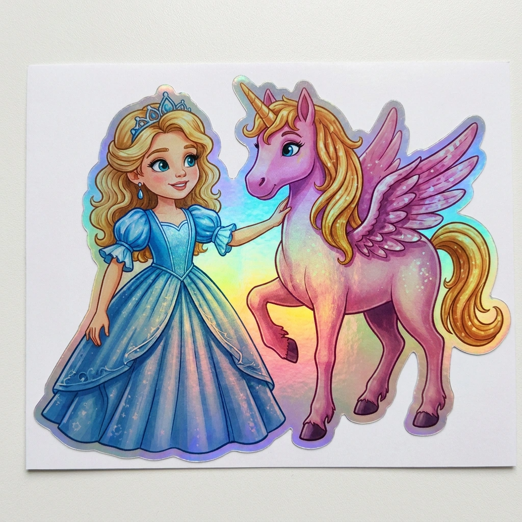 Aliyah Unicorn Holographic Sticker (3.71” x 3”) for Kids