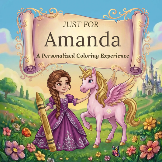 Amanda Personalized Coloring Book | Ages 4-8 | L.K. Bunting