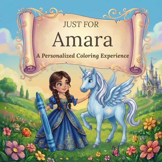 Amara Personalized Coloring Book | Ages 4-8 | L.K. Bunting