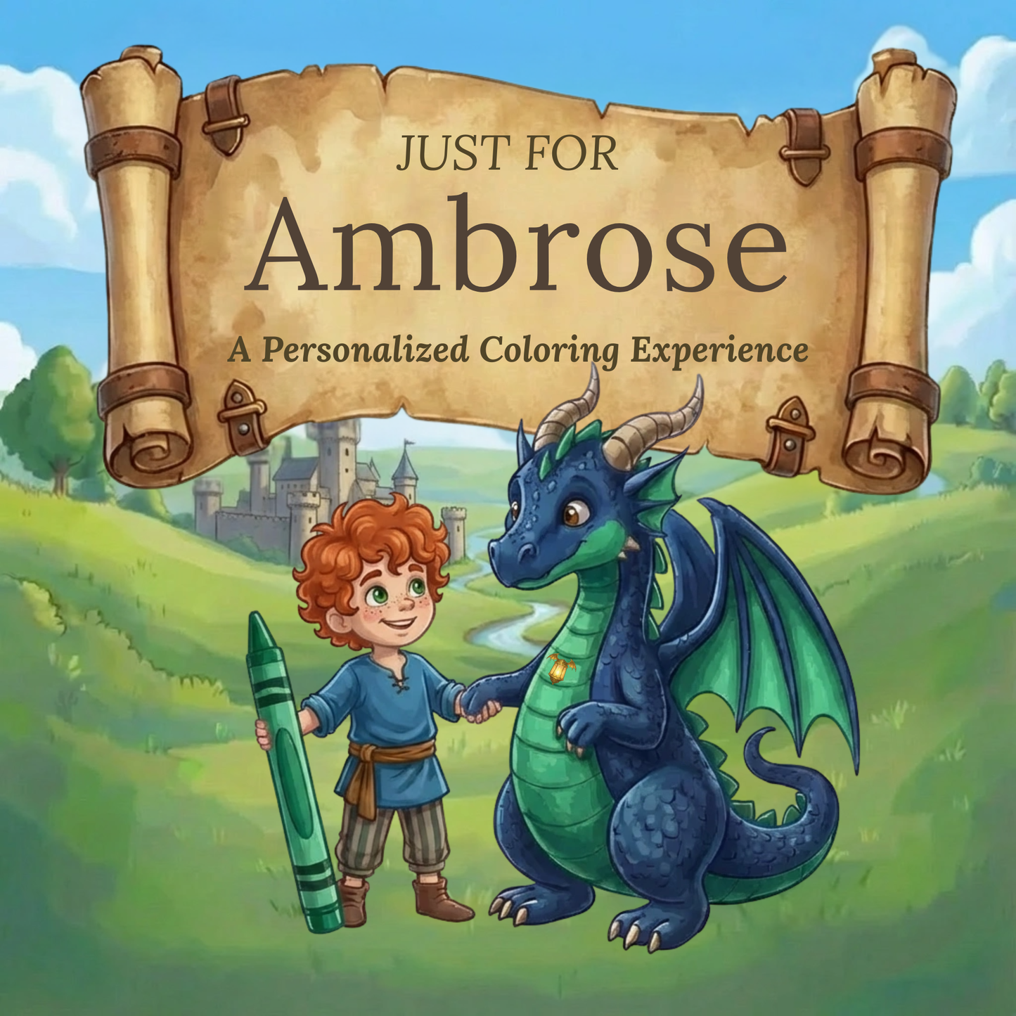 Ambrose Personalized Coloring Book | Ages 4-8 | L.K. Bunting