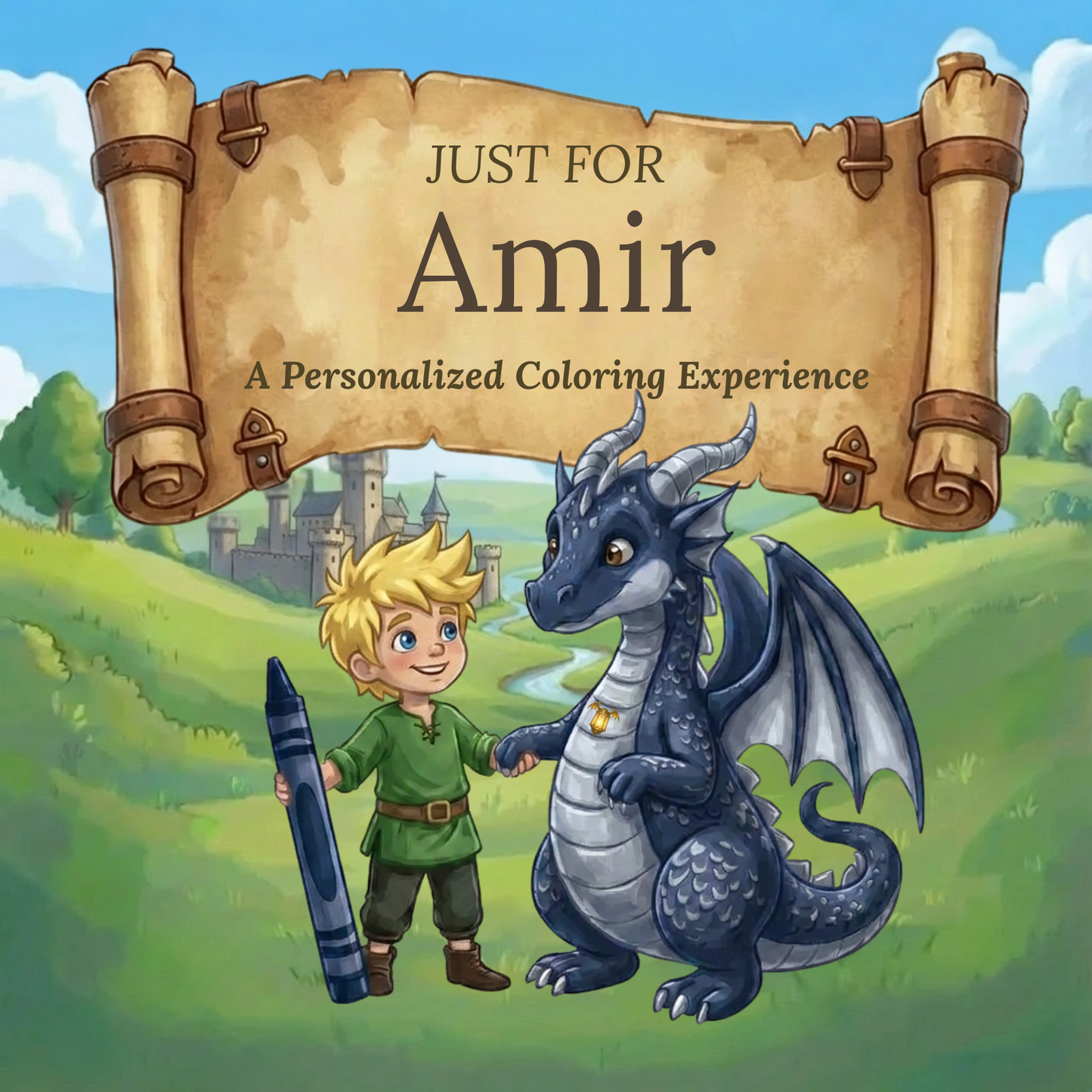 Amir Personalized Coloring Book | Ages 4-8 | L.K. Bunting