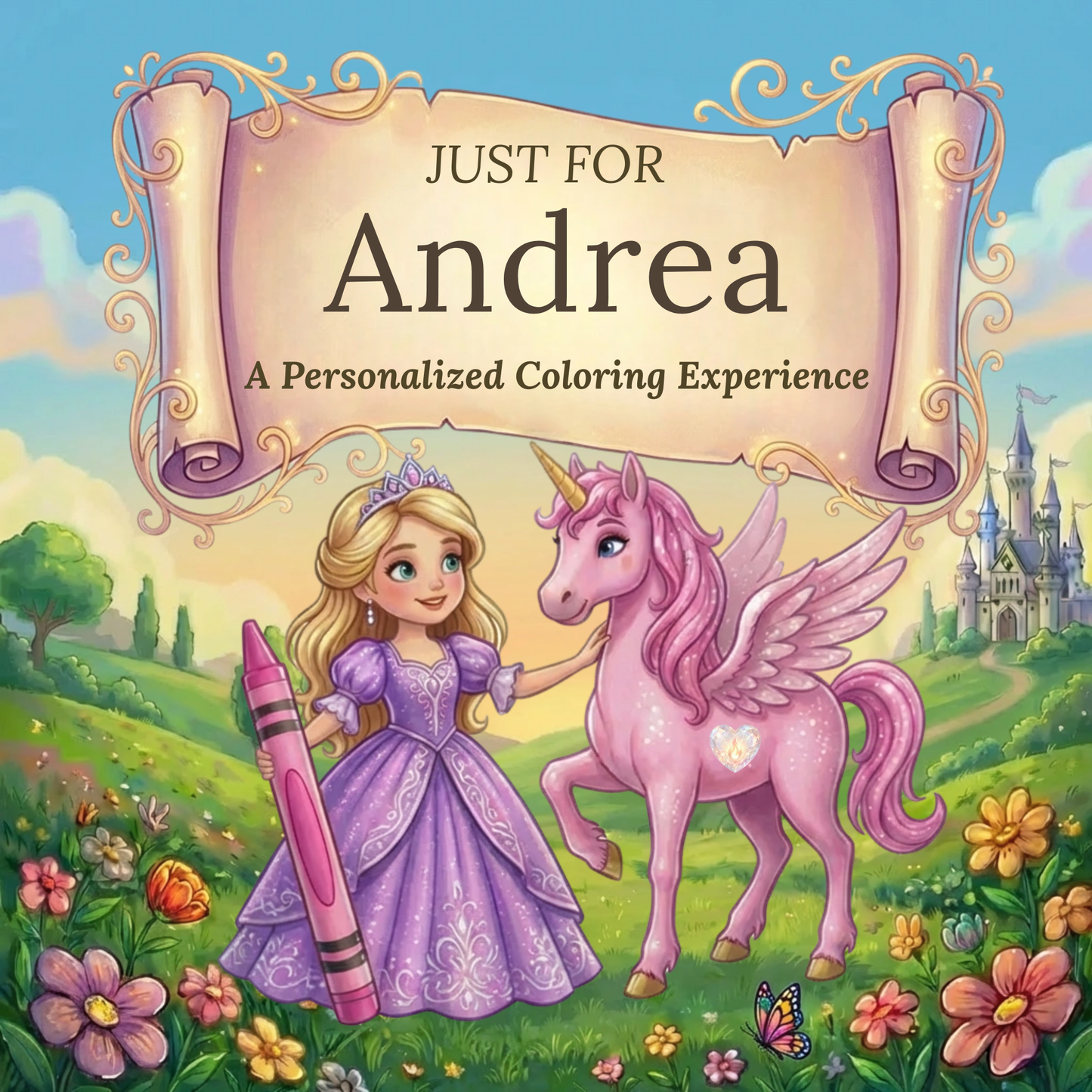 Andrea Personalized Coloring Book | Ages 4-8 | L.K. Bunting