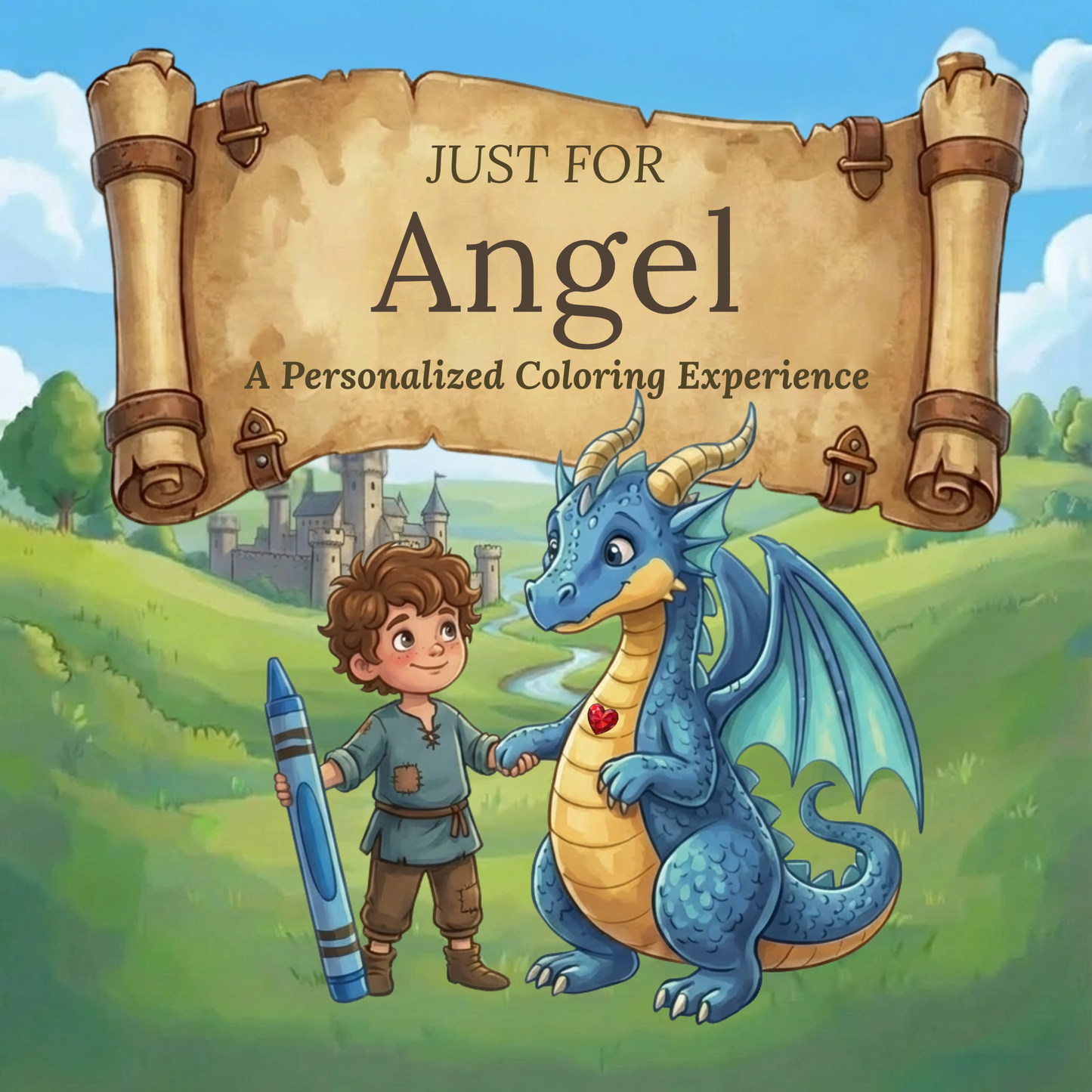 Angel Personalized Coloring Book | Ages 4-8 | L.K. Bunting