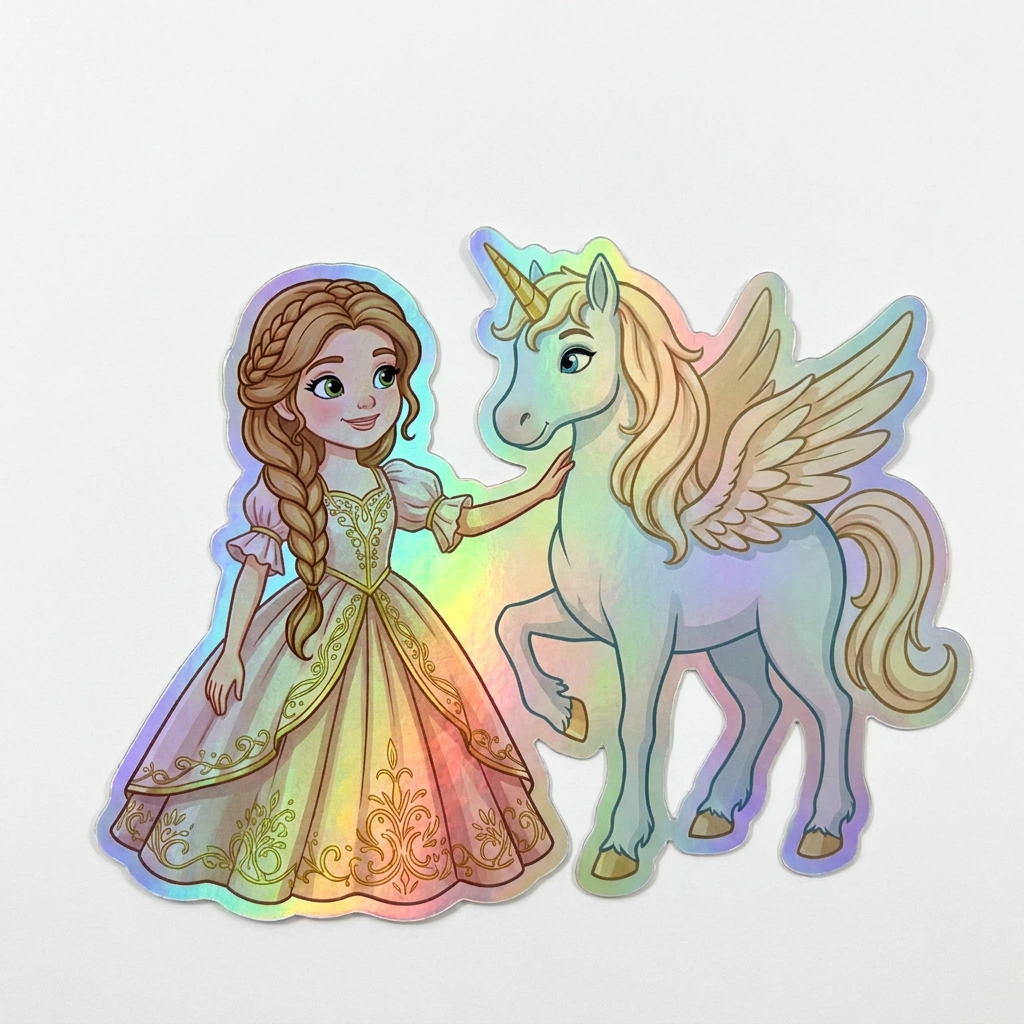 Ann Unicorn Holographic Sticker (3.71” x 3”) for Kids