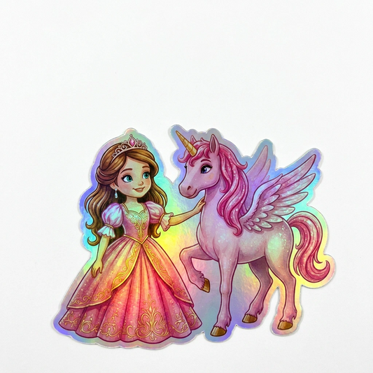 Anvi Unicorn Holographic Sticker (3.71” x 3”) for Kids