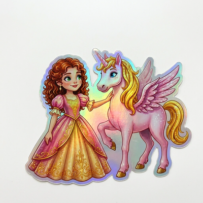 Ariana Unicorn Holographic Sticker (3.71” x 3”) for Kids