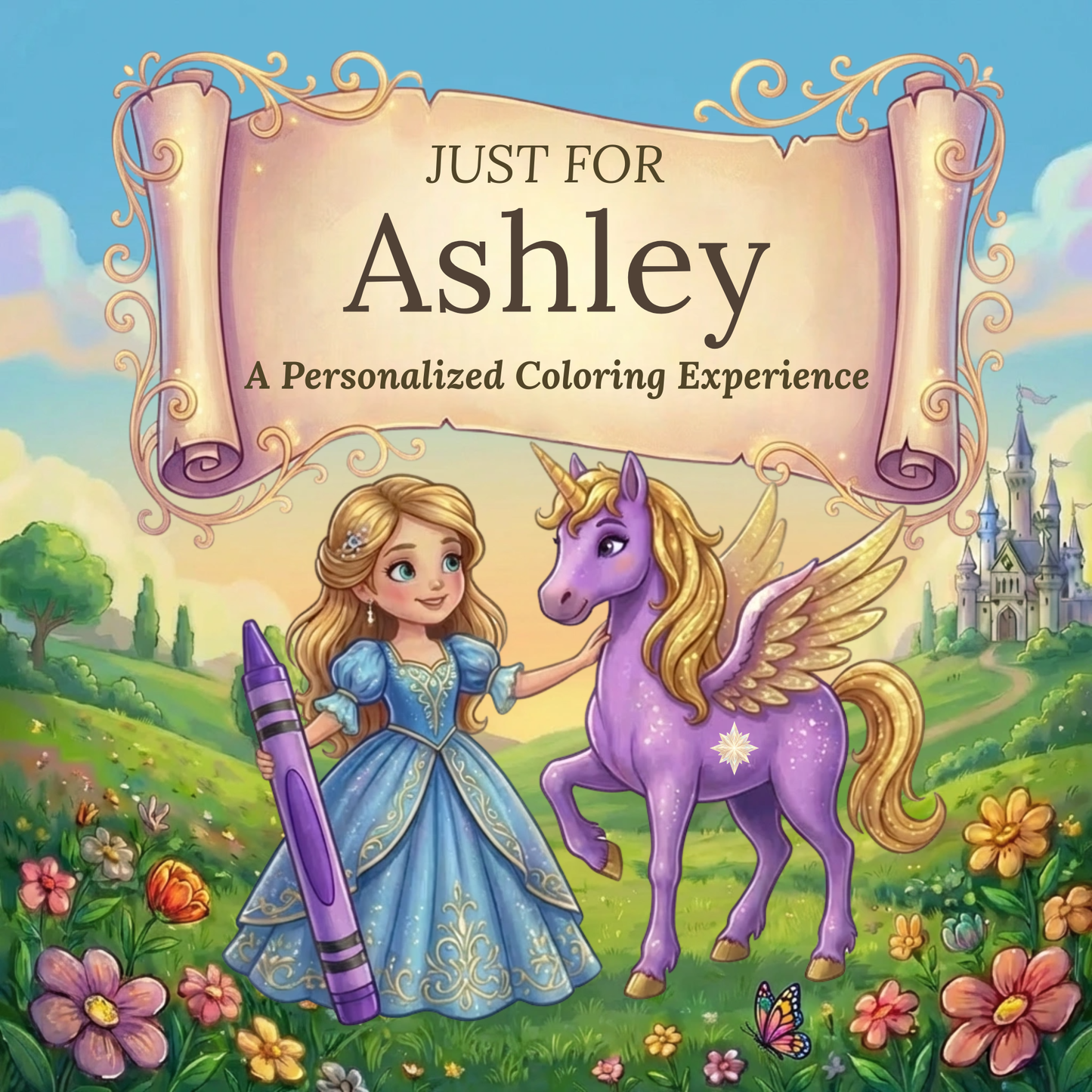 Ashley Personalized Coloring Book | Ages 4-8 | L.K. Bunting