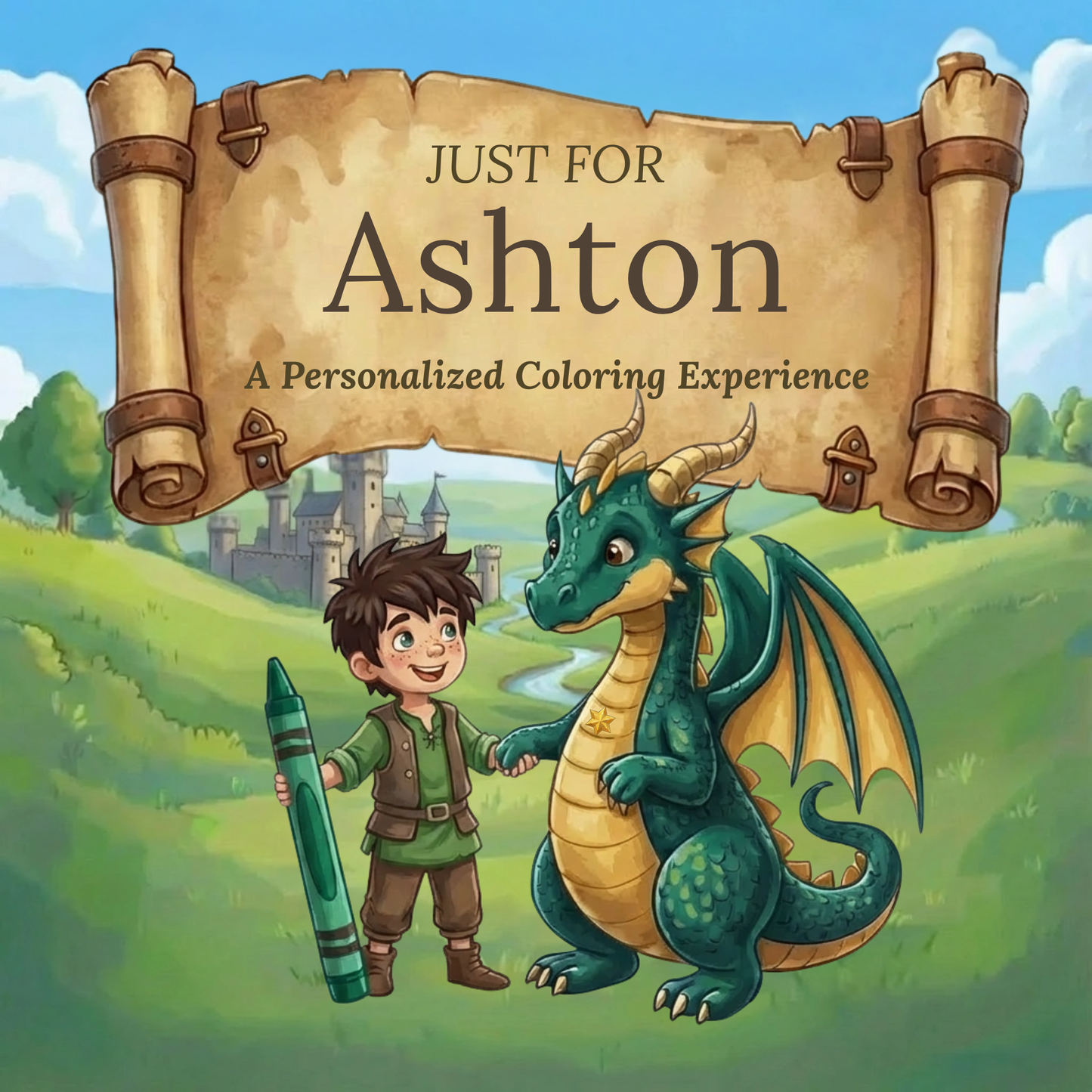 Ashton Personalized Coloring Book | Ages 4-8 | L.K. Bunting