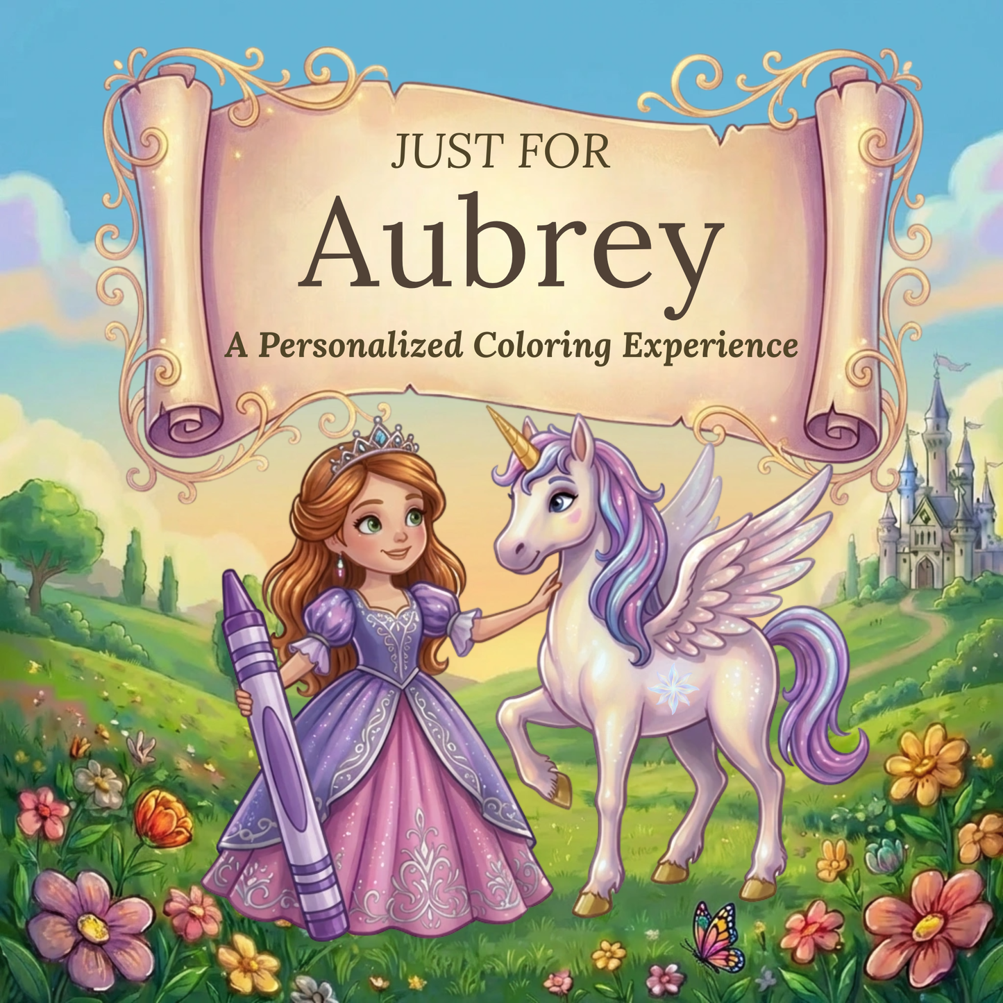 Aubrey Personalized Coloring Book | Ages 4-8 | L.K. Bunting