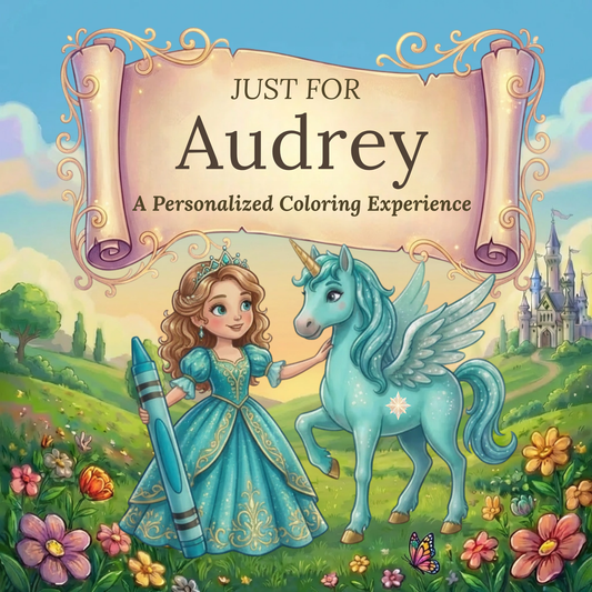Audrey Personalized Coloring Book | Ages 4-8 | L.K. Bunting