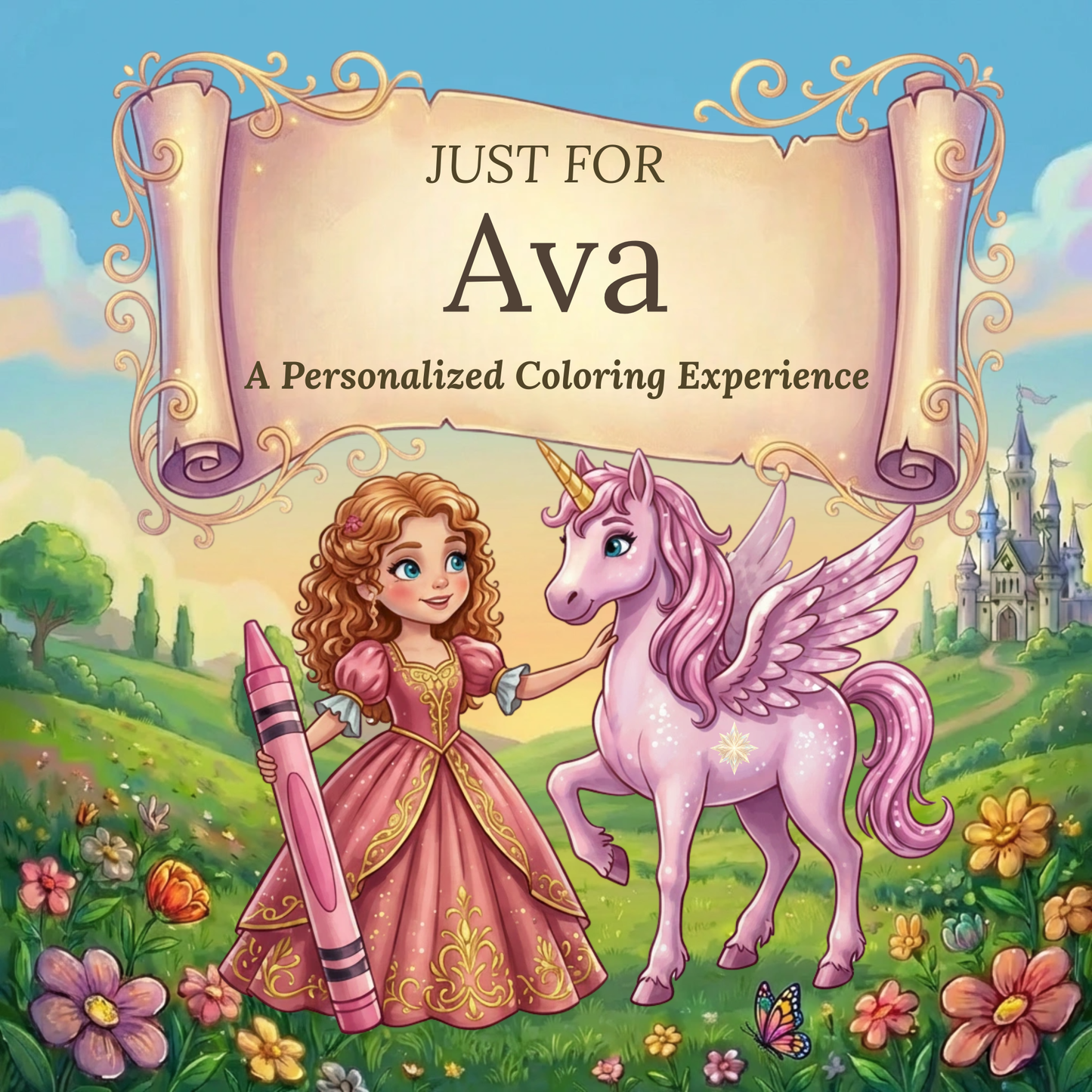 Ava Personalized Coloring Book | Ages 4-8 | L.K. Bunting