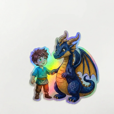 Avery Dragon Holographic Sticker (2.98” x 3”) for Kids