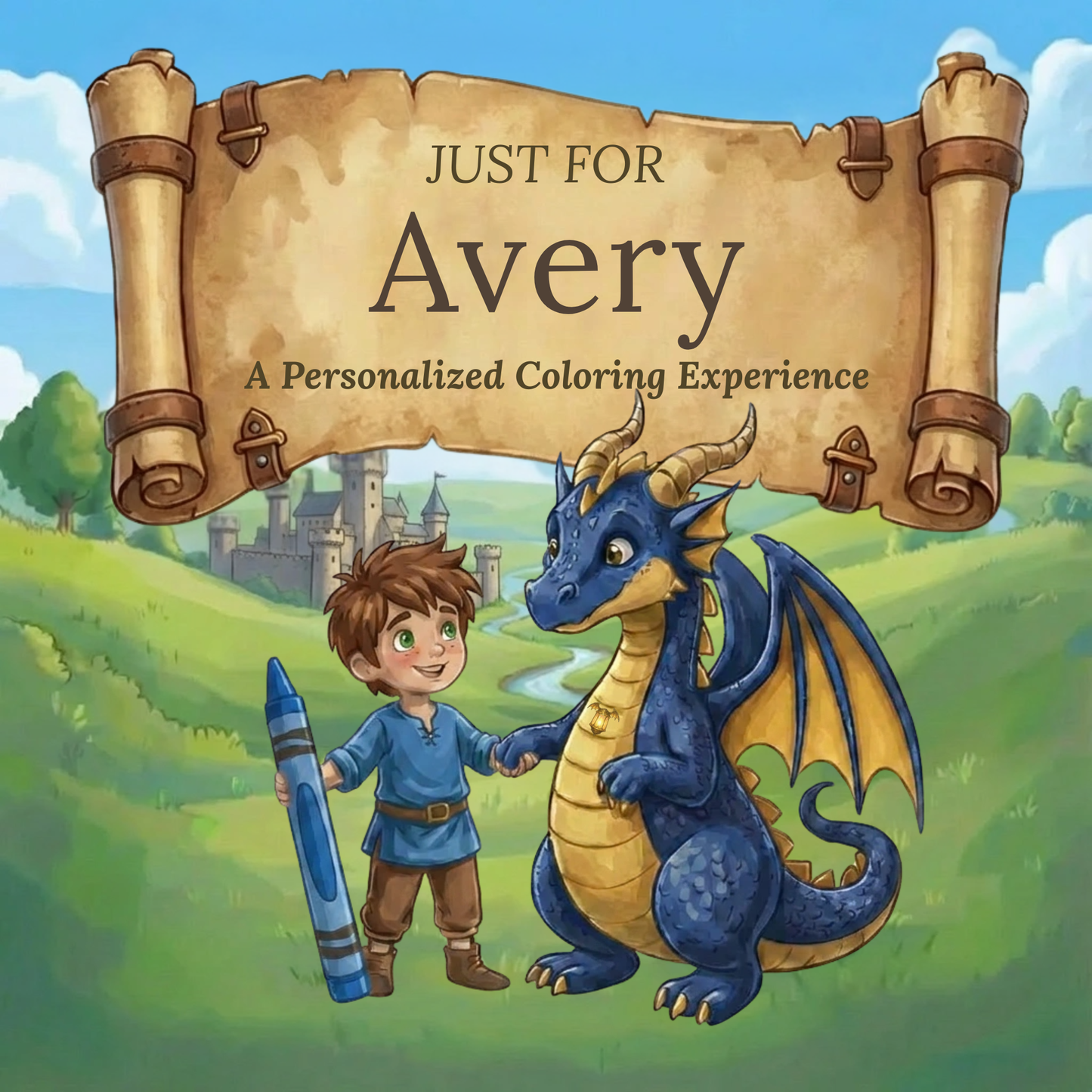 Avery Personalized Coloring Book | Ages 4-8 | L.K. Bunting