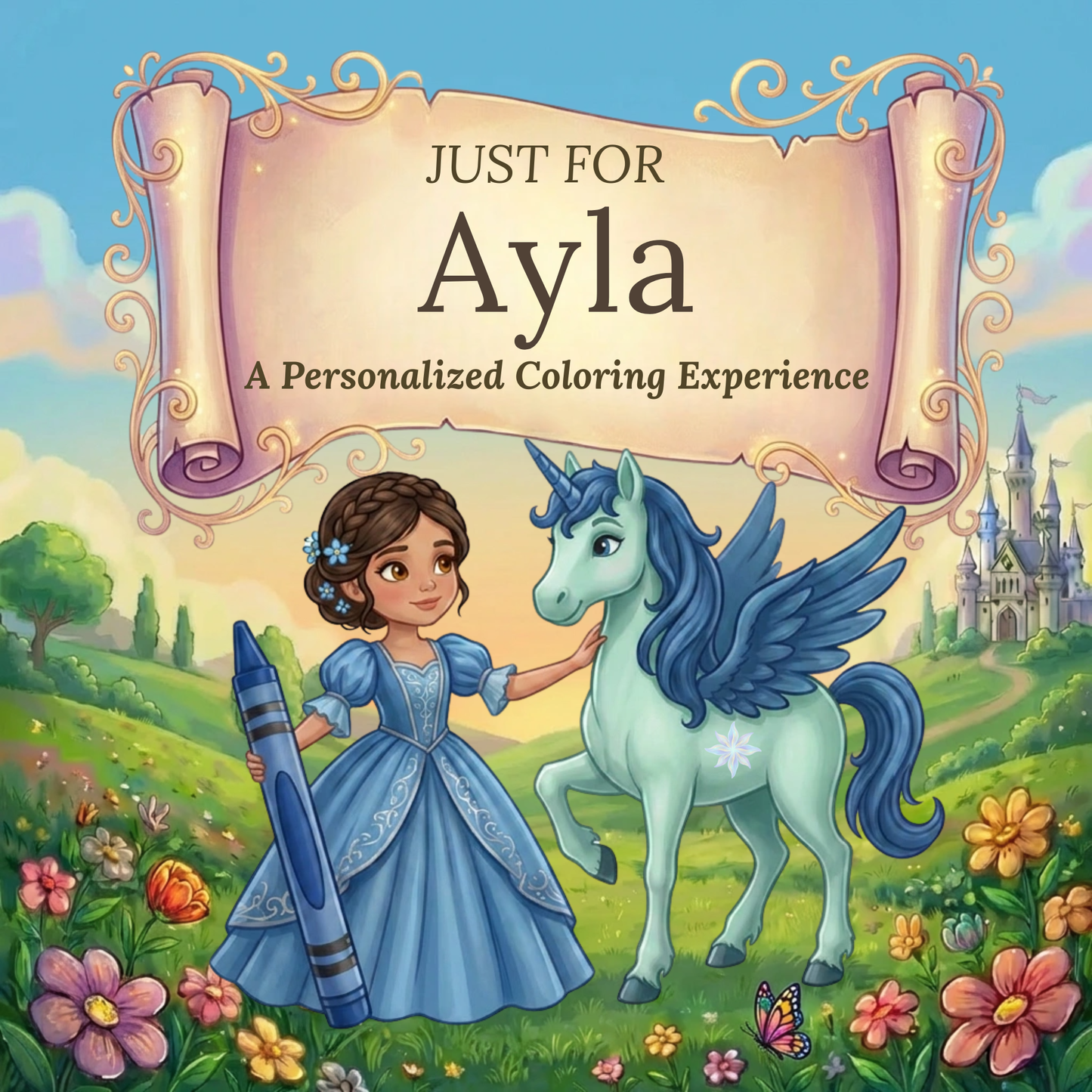 Ayla Personalized Coloring Book | Ages 4-8 | L.K. Bunting